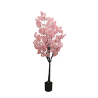 Albero di ciliegio artificiale Garvee da 5 piedi con fiori in poliestere a lunga durata e robusto vaso in cemento per casa e ufficio, facile da pulire, realistico