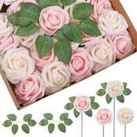 Garvee Scatola di rose artificiali da 25 pezzi, scatola regalo di fiori di sapone, confezione regalo romantica rosa