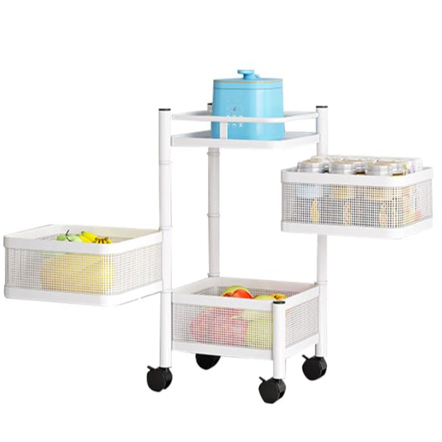 Carrello da cucina con ruote in metallo bianco a 3 ripiani Garvee, 63x28x28 cm, per lo stoccaggio e il trasporto in cucine, case e aziende con elevata capacità di carico