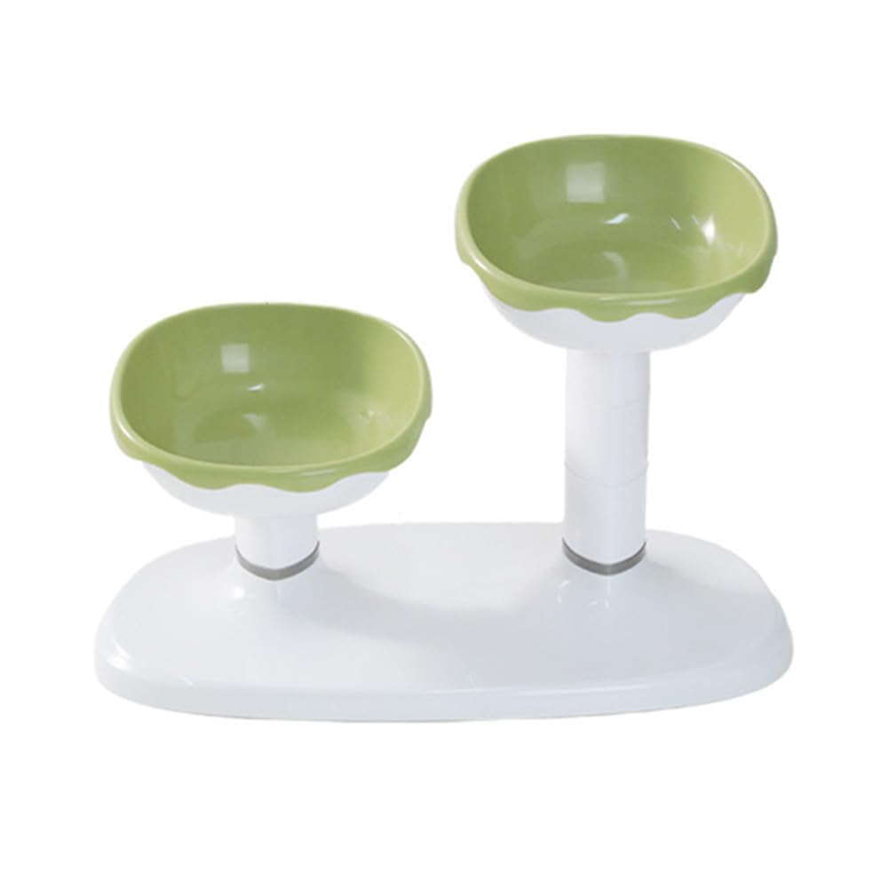 Garvee Ciotola Per Gatti Regolabile Altezza Sollevata Antiscivolo Set Cibo Acqua Interni Plastica Resistente Design Ergonomico
