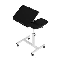 Tavolo da assistenza Garvee con ruote, tavolo da letto regolabile in altezza, piano inclinabile, protezione dei bordi per letto d'ospedale, letto per allattamento, tavolo per laptop, nero, 60-95 cm