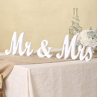 Garvee Segno Mr & Mrs Grande in Legno Premium per Tavolo Matrimonio, Decorazioni Nuziali, Dimensioni Grandi, Colore Naturale