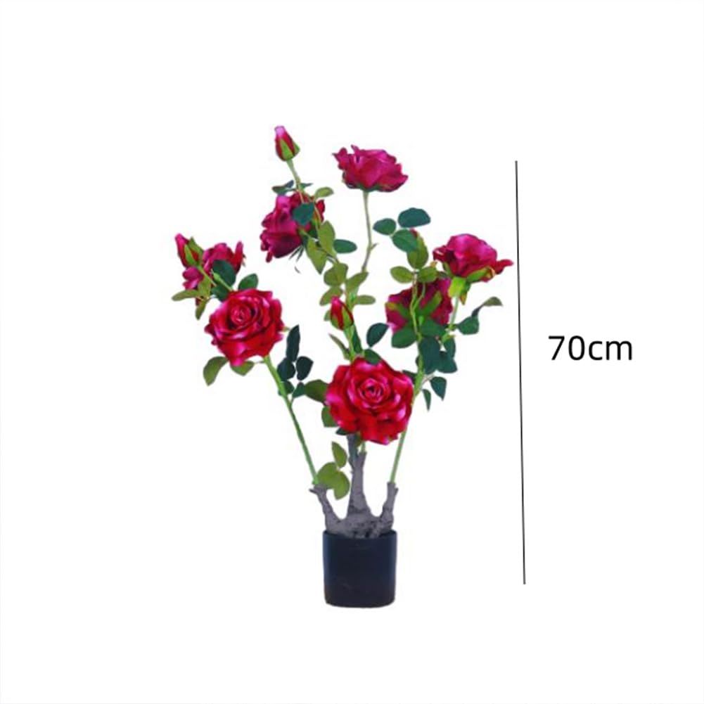 Albero di peonia artificiale Garvee da 28 pollici, realistico, durevole, in plastica e seta, facile da pulire, decorazione per interni ed esterni, verde