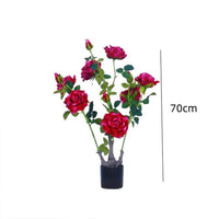 Albero di peonia artificiale Garvee da 28 pollici, realistico, durevole, in plastica e seta, facile da pulire, decorazione per interni ed esterni, verde