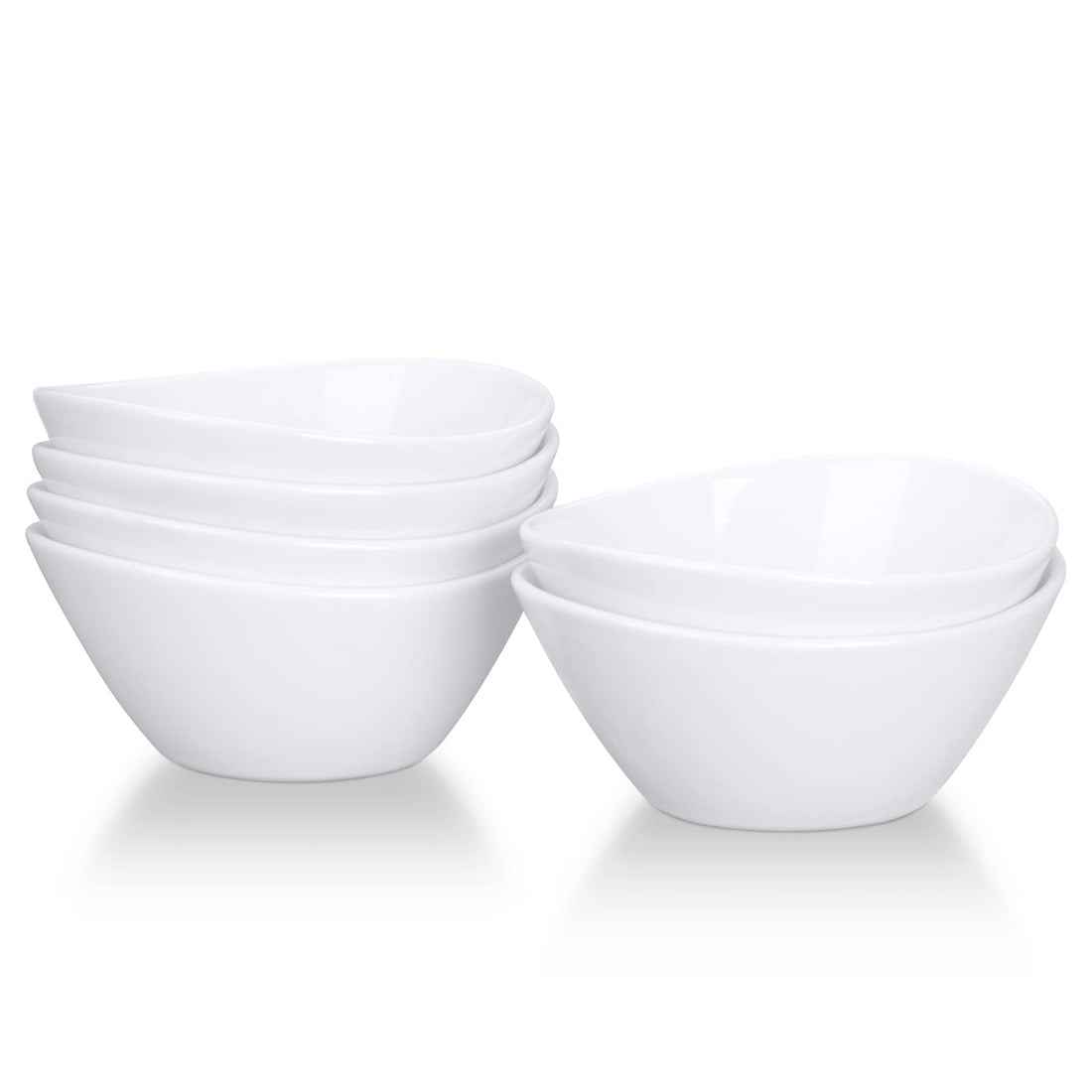 Ciotola per cereali in ceramica Garvee da 6 pollici, set di ciotole in porcellana bianche per cereali, insalata, dessert, zuppa, adatta al microonde e lavabile in lavastoviglie.