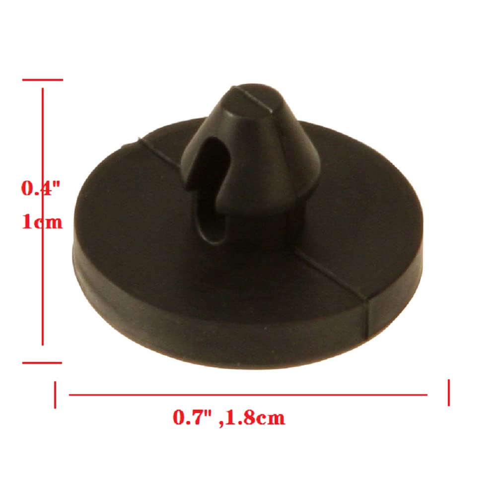 Garvee 12 pezzi di gomma per interruttore luce freno per la maggior parte delle auto, compatto e facile da installare, nero, 1,8 x 1,1 cm