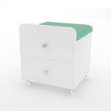 Garvee Sgabello per Trucco con Cassetto Verde per Camera e Soggiorno, Seduta Imbottita, Design Quadrato, Materiale Durevole