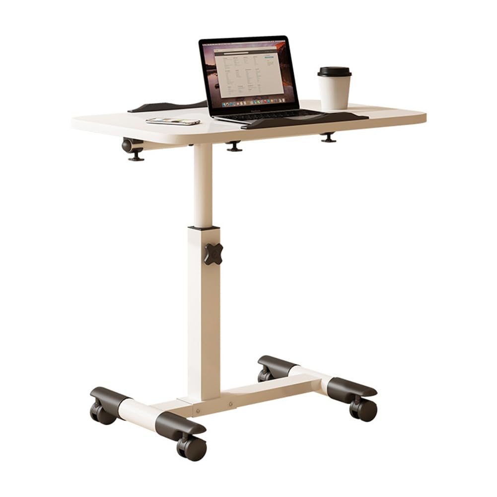 Tavolino da letto Garvee con ruote, altezza regolabile, pieghevole, struttura robusta, tavolo portatile per laptop, ufficio domestico, regolabile, nero