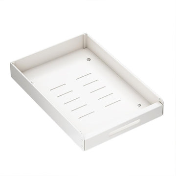 Cassetto organizer da cucina estensibile Garvee da 40 cm in acciaio al carbonio bianco, versatile per cucina e bagno