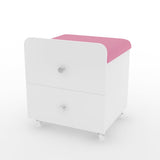 Garvee Sgabello Vanity con Cassetto, Seduta Imbottita, Design Quadrato, Colore Rosa, per Camera e Trucco, Versatile e Durevole - Pink