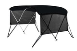 Garvee 3 Archi Bimini Top Copertura Barca Universale Impermeabile 600D Poliestere Telaio Alluminio 2,54 cm Pannelli Laterali Rimovibili Supporti Cinghie Nautica - Black