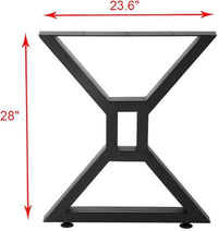 Gambe per tavolo in metallo Garvee a forma di X, 71 cm, nere, gambe robuste per mobili fai da te, carico massimo 400 kg, cuscinetti regolabili, 71 x 61 cm, set da 2