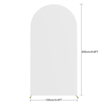 Garvee, arco di copertura rotondo bifacciale per fondale, decorazione per feste, cerimonia di nozze, addio al nubilato, bianco 200 x 100 cm