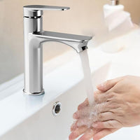 Rubinetto per lavabo Garvee, caldo/freddo, 11,8 cm, cromato