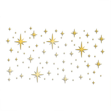 Adesivi murali a specchio a forma di stella in acrilico Garvee, 82 pezzi, impermeabili, autoadesivi, per camerette dei bambini, asili nido, decorazioni per la casa, colore oro