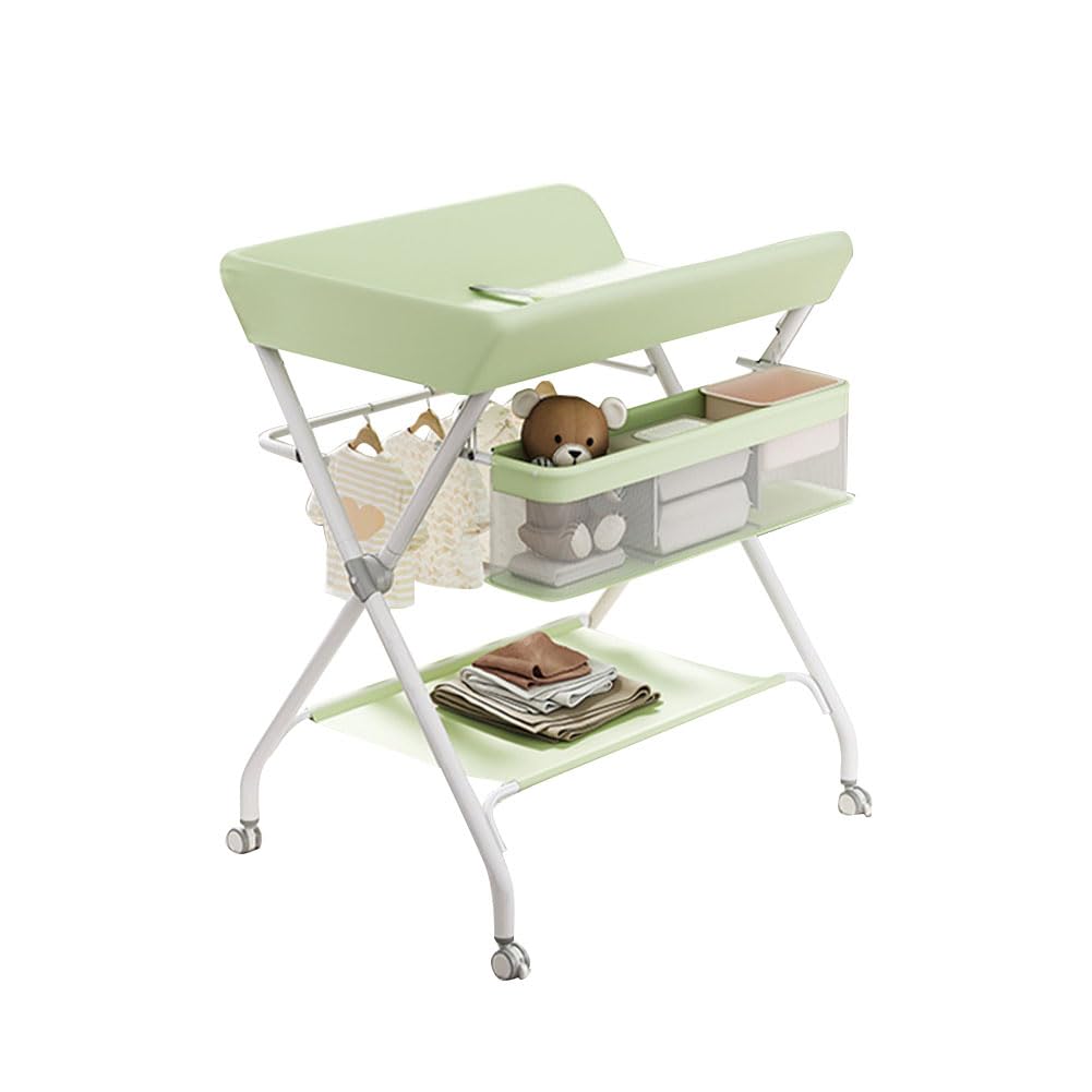 Fasciatoio Garvee, fasciatoio pieghevole, mobile per neonati e bambini piccoli, 60 x 80 x 103 cm, bianco