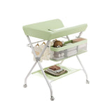 Fasciatoio Garvee, fasciatoio pieghevole, mobile per neonati e bambini piccoli, 60 x 80 x 103 cm, bianco - Verde