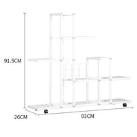 Garvee Plant Stand Mensola angolare con ruote, multilivello, ferro robusto, soggiorno e balcone, impermeabile, nero
