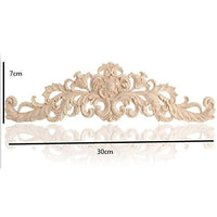 Pannello angolare intarsiato in legno di caucciù Garvee, intagliato a mano, per mobili e porte, 30 x 70,8 cm, non verniciato