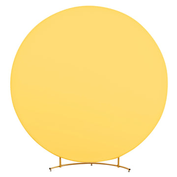 GARVEE Arco rotondo per matrimonio, 2 m, copertura elastica gialla per fotografia, feste e baby shower