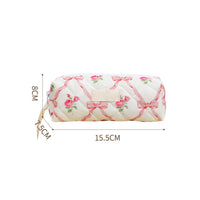 Garvee Borsa per il trucco da 3 pezzi (L+M+S) Piccola borsa per cosmetici da donna, da viaggio, all'aperto, con fiori rosa