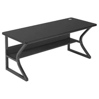 Scrivania per computer piccola Garvee da 31" con gancio per cuffie per ufficio domestico e camera da letto, robusta e durevole, compatta, in legno e acciaio di alta qualità