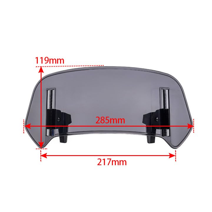 Estensione per parabrezza moto Garvee ABS regolabile con clip trasparente universale per scooter e bici