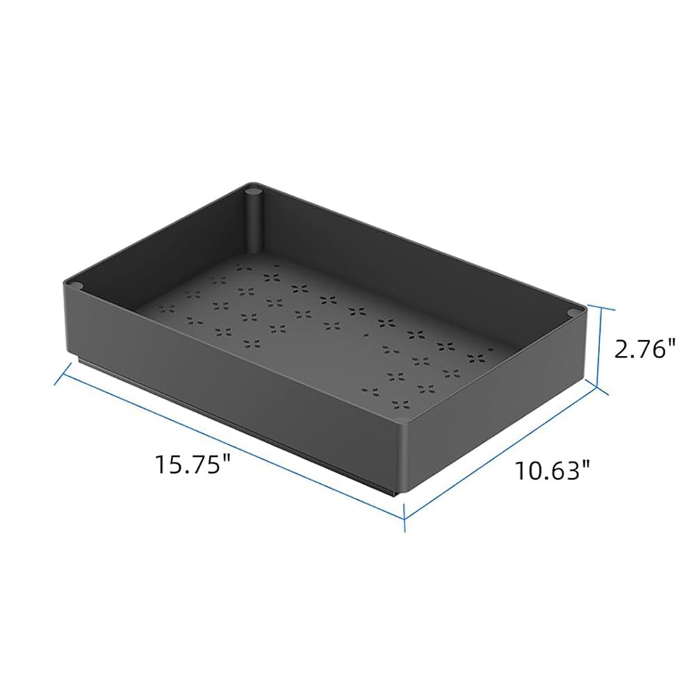 Organizzatore per mobiletto estraibile Garvee, cassetti estraibili per mobili da cucina, organizer sottolavello, grande dimensione 27 cm, plastica ABS, guide in metallo, spazio per riporre dispensa, cucina e bagno.
