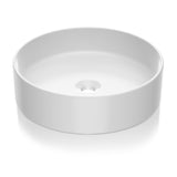 Lavabo rotondo Garvee 18x18" in ceramica bianca moderna smaltata antigraffio per bagno e bar - bianco
