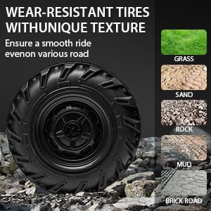 Trattore elettrico Garvee 12V 4 in 1 per bambini con escavatore, bulldozer, tetto rimovibile, telecomando da 2,4 GHz, giocattolo sicuro, multicolore