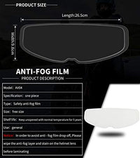 Garvee Pellicola Antinebbia per Casco Moto, 26.5x9.8cm, Antiappannamento, Antigraffio, Protezione UV, Universale