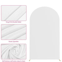 Garvee, arco di copertura rotondo bifacciale per fondale, decorazione per feste, cerimonia di nozze, addio al nubilato, bianco 200 x 100 cm