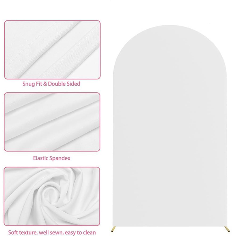 Arco bifacciale Garvee con sfondo rotondo, 220 x 120 cm, copertura per arco in tinta unita per feste, cerimonie nuziali, addii al nubilato e decorazioni per eventi