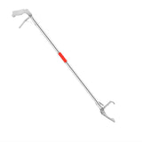 Pinza per serpenti Garvee da 120 cm, extra lunga, in acciaio inox, pieghevole, per catturare rettili, colore argento