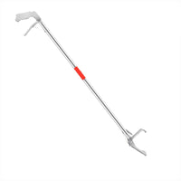 Pinza per serpenti Garvee da 120 cm, extra lunga, in acciaio inox, pieghevole, per catturare rettili, colore argento