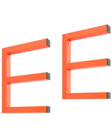 Garvee Porta Legna a Muro Set 2 Scaffali in Acciaio Robusto 272 KG 3 Ripiani Verniciato Arancione Per Garage e Laboratorio - Orange