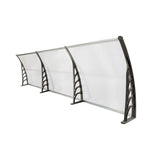 Garvee Tenda da Balcone 300x100 cm Pannello Trasparente Curvo Supporto Grigio per Terrazza Portico Finestre Protezione Pioggia e Sole Resistente Duraturo