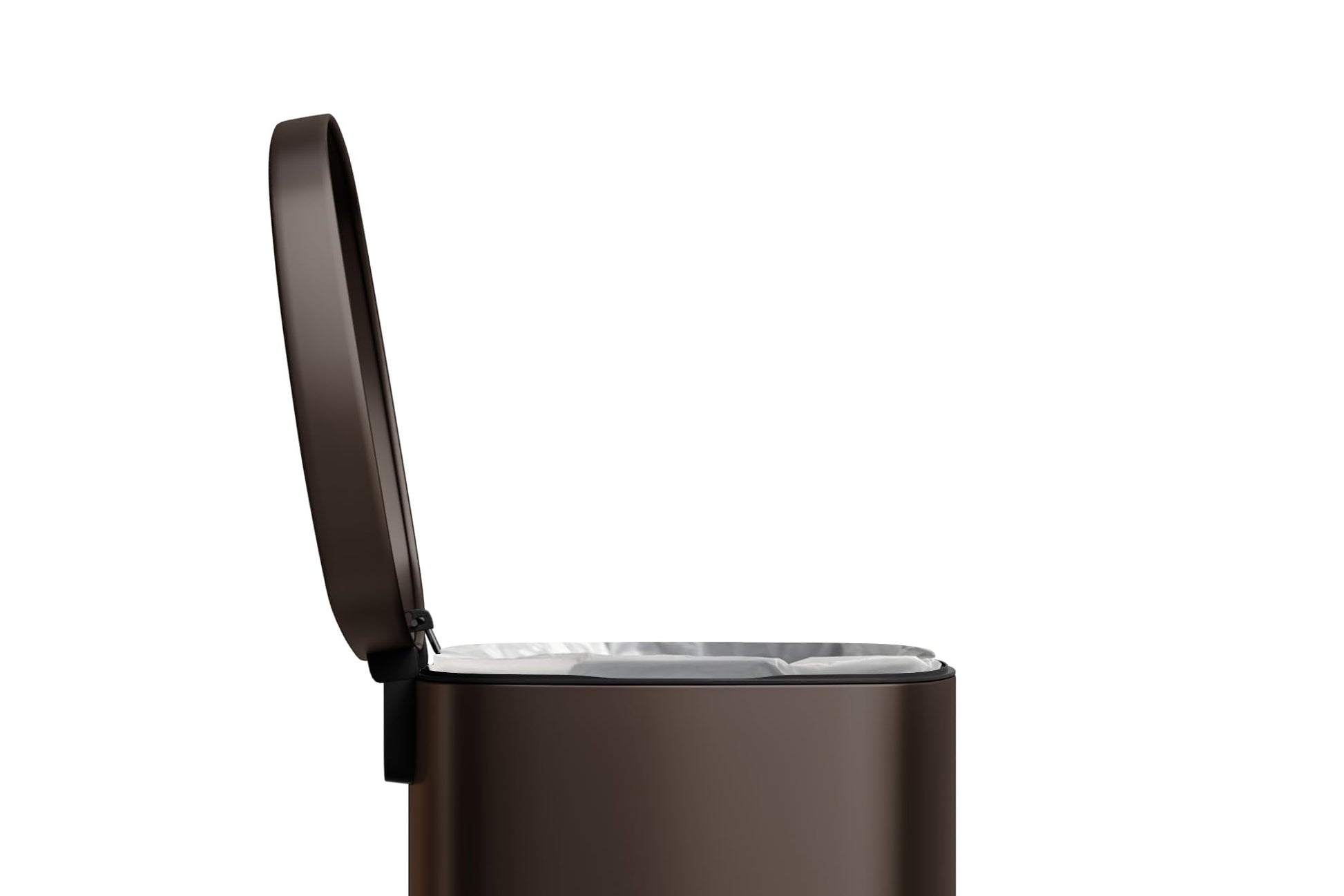 Pattumiera da cucina in metallo Garvee da 13 galloni con coperchio, chiusura ammortizzata, marrone, per cucina e ufficio, maniglia ergonomica, meccanismo a pedale