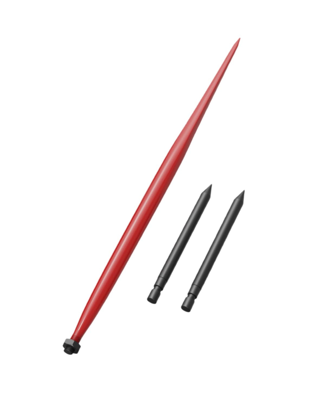 Forca da fieno Garvee da 49" con capacità di 4500 libbre, sistema di sgancio rapido, 2 punte stabilizzatrici da 17", acciaio per molle, protezione dalla corrosione per trattori e caricatori, rossa