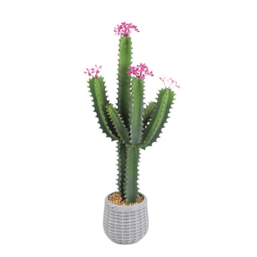 Cactus artificiale Garvee da 3 piedi, design realistico, in plastica, per uso interno ed esterno, 36 pollici, verde