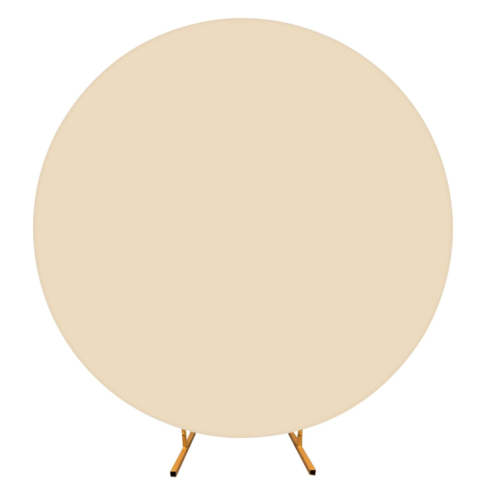 Garvee Copertura per fondale ad arco rotondo in poliestere elastico leggero per fotografia di matrimonio, 6 piedi, colore champagne