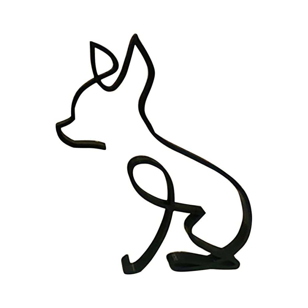 Garvee Scultura Cane in Metallo Minimalista Moderna - Design Geometrico Astratto - Resistente e Antiruggine - Decorazione da Parete o Scrivania - Ideale per Casa e Ufficio