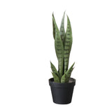 Garvee Pianta artificiale serpente da 15.7 pollici Agave realistica con foglie in PEVA e vaso in cemento PP per ufficio e casa Verde - Tiger Pilan (Verde) 40 cm