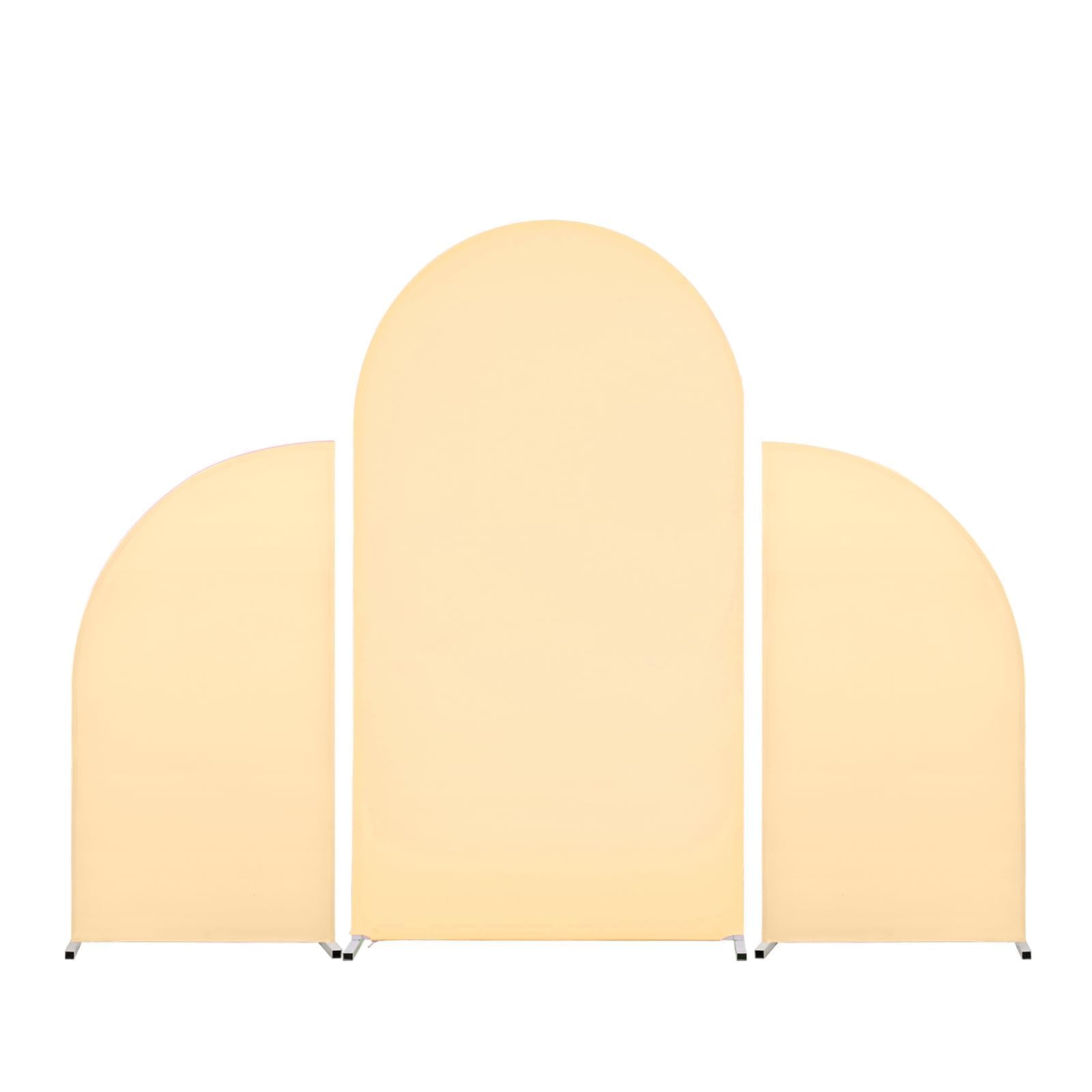 Garvee - Set di 3 fodere per sfondi per matrimoni di alta qualità, in tessuto elastico pieghevole, bifacciale, per matrimoni, baby shower, laurea, 5 piedi, 7,2 piedi, 5 piedi