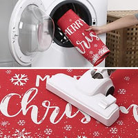 Zerbino natalizio Garvee Deurmat Xmas con fiocchi di neve, antiscivolo, 50x80 cm, rosso, per ingressi interni ed esterni