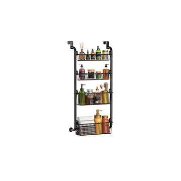 Garvee Portaspezie da Appendere alla Porta, Organizer per Dispensa in Metallo con Cestini Regolabili per Cucina e Bagno, 55 Pollici, Acciaio al Carbonio Nero