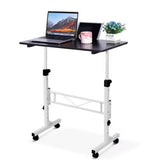 Scrivania mobile Garvee, regolabile in altezza con ruote, ergonomica, pieghevole, per ufficio e casa, nera - Nero