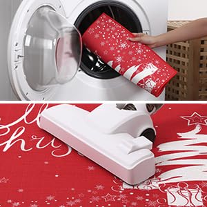 Garvee Grande Zerbino Natalizio Antiscivolo Con Albero Di Natale Rosso E Fiocchi Di Neve, 50x80cm, Imitazione Canapa, Per Ingresso Casa E Feste