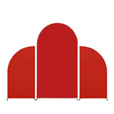 Garvee Backdrop Cover Set da 3 pezzi, elasticità in spandex bifacciale, copertura per arco nuziale per feste di compleanno, cerimonie, banchetti, 5 piedi + 7,2 piedi + 5 piedi, rosso - Rosso