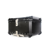 Garvee Baule Posteriore Moto 80L Alluminio Impermeabile Antipolvere Sicuro con Serratura Universale Nero Opaco